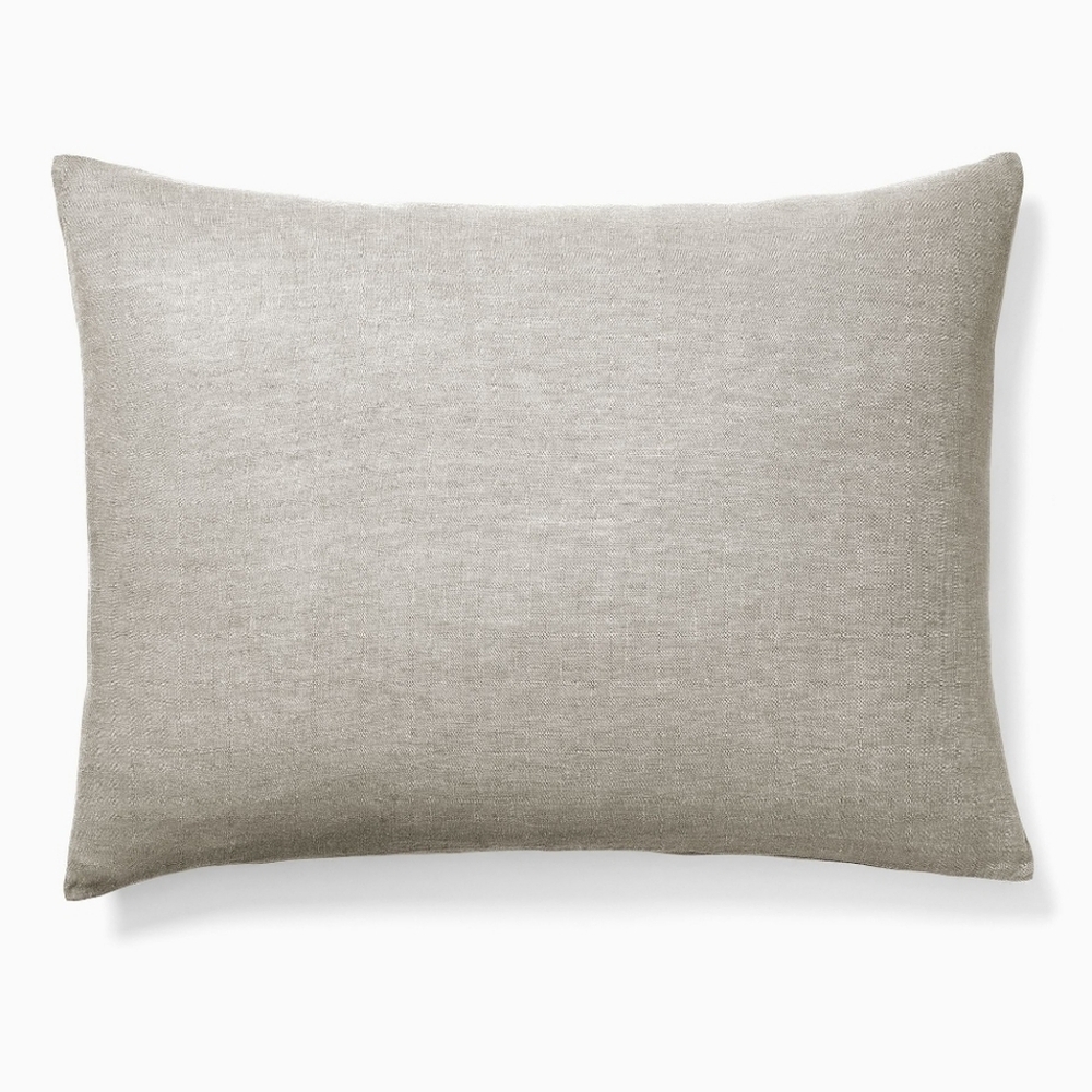 European Flax Linen Standard Sham,Warm Gray Melange